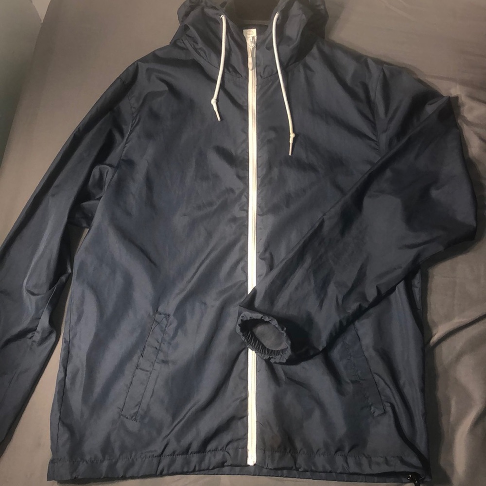Navy blue windbreaker